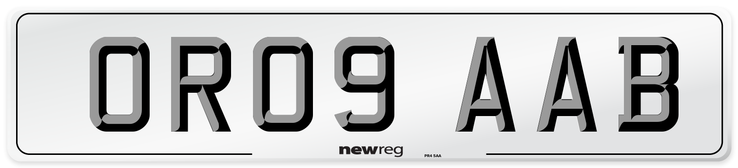 OR09 AAB Number Plate from New Reg